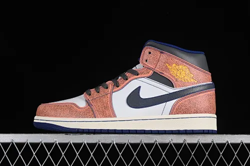 All categories Air Jordan Jordan series basketball shoes Air Jordan 1 Mid Air Jordan 1 Mid "Flight Vintage" AJ1 Joe 1 washed color Chinese culture basketball shoes FV3619-106